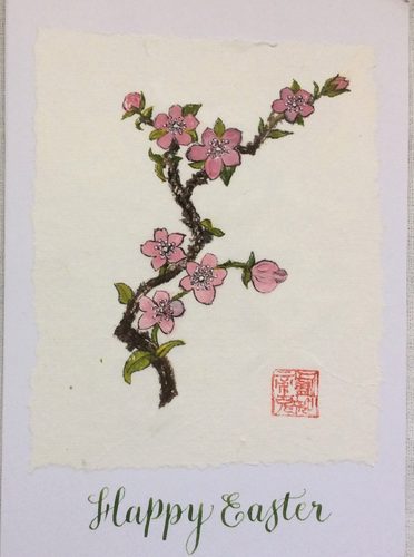 Dorothy, Happy Easter, blossom, Chinese Brush painting.